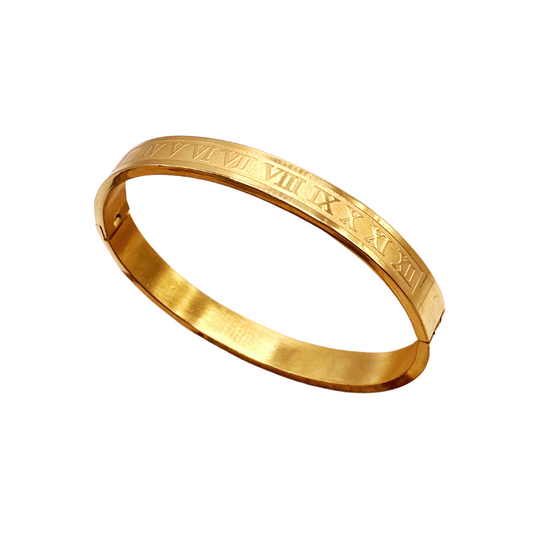 Roman numeral premium gold bracelet