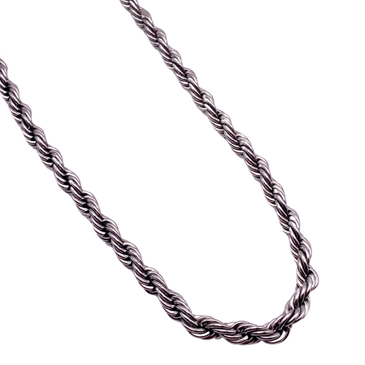 Men rope chain silver 3mm 22'' Stainless steel