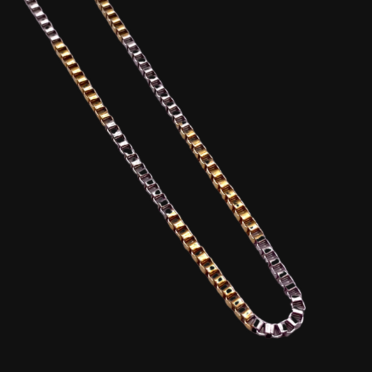 Two tone box chain 1mm 22''