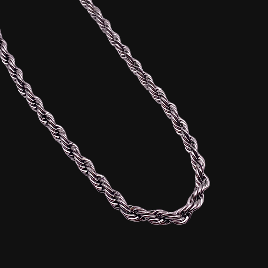 Men rope chain silver 3mm 22'' Stainless steel