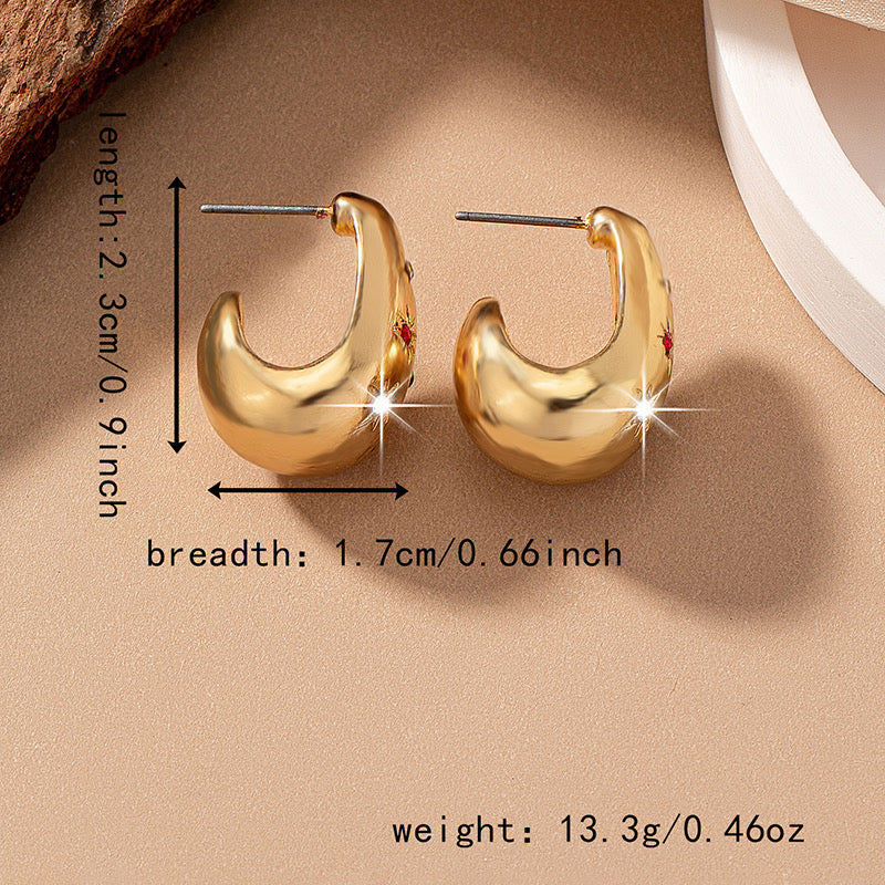 14K gold plated water droplet ear studs